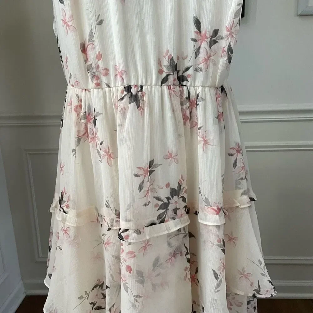 Torrid White Floral Tiered Chiffon Maxi Dress $90 0 L 12